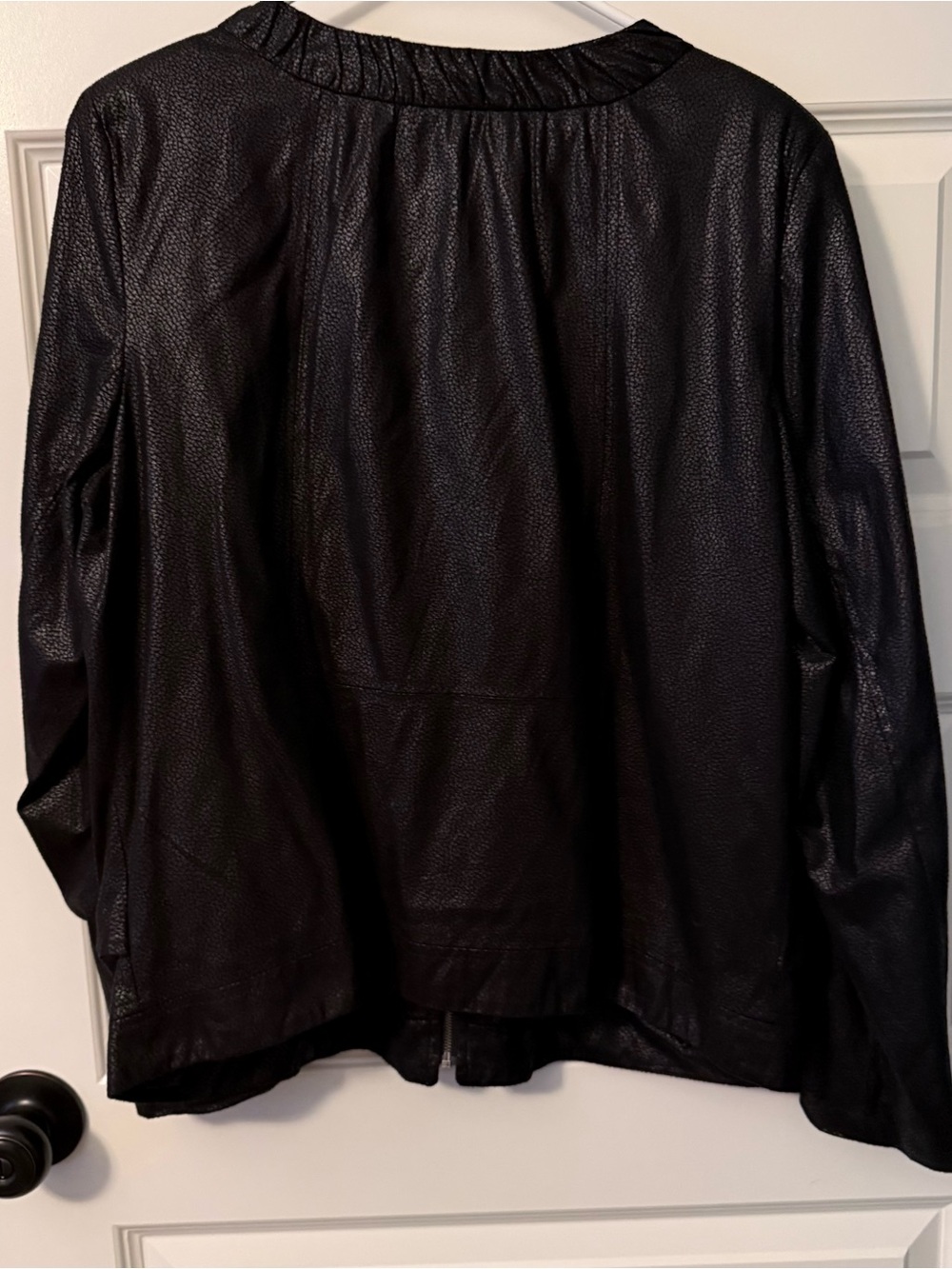 Notations Black Faux Leather Bomber Jacket